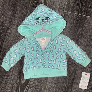 Cat & Jack Aqua Leopard Print Kids Hoodie